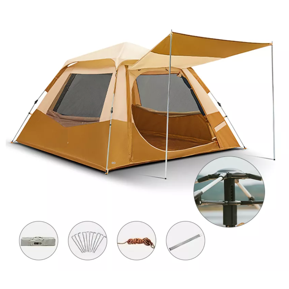 Tienda De Campaña Grande Para Acampar 4-8 Personas Eo Safe Imports Esi-18741 Caqui