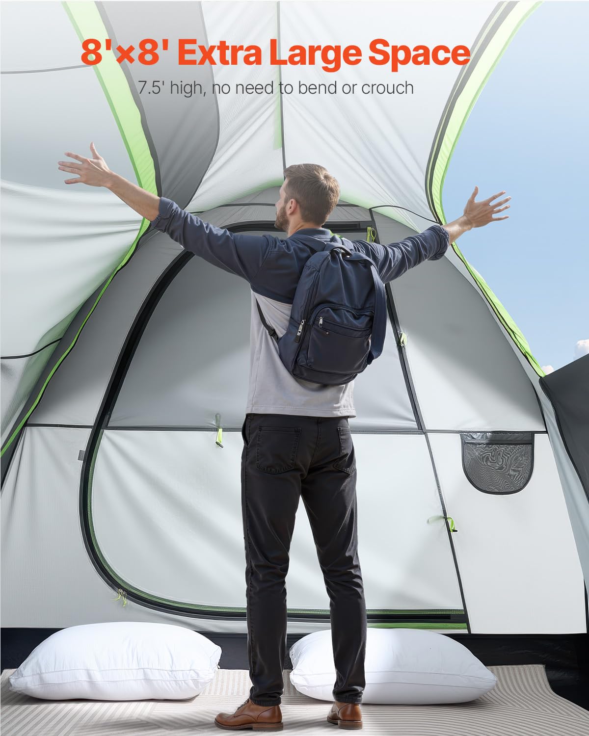 Foto 4 pulgar | Carpa Suv Vevor Impermeable Para 5 A 8 Personas Para Acampar, 240 X 240 X 215 - Venta Internacional.
