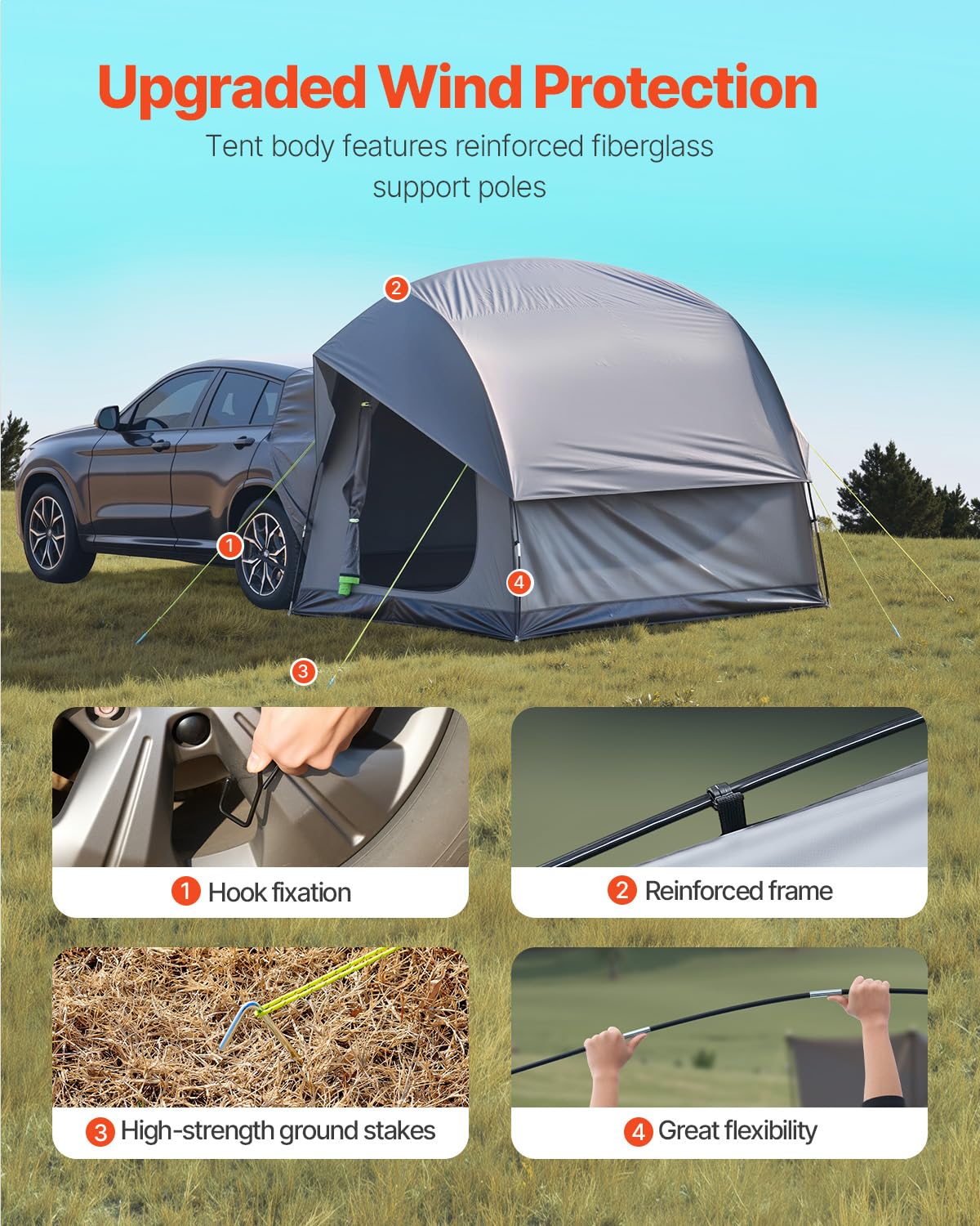 Foto 5 pulgar | Carpa Suv Vevor Impermeable Para 5 A 8 Personas Para Acampar, 240 X 240 X 215 - Venta Internacional.
