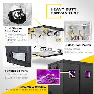 Foto 2 | Carpa De Cultivo Ipower De 80 X 80 X 78 Cm Con Un 98% De Mylar Reflectante, Color Negro - Venta Internacional.