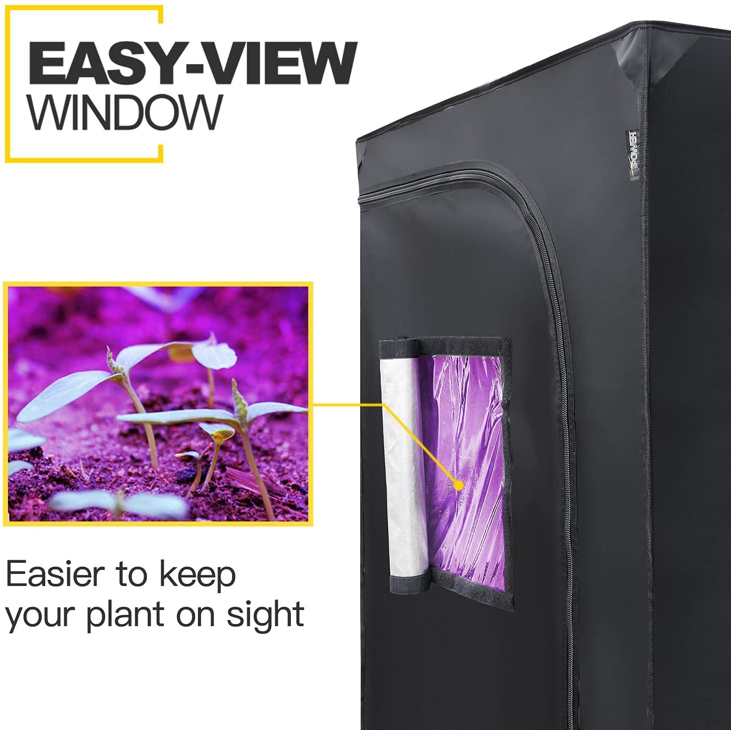 Foto 4 | Carpa De Cultivo Ipower De 80 X 80 X 78 Cm Con Un 98% De Mylar Reflectante, Color Negro - Venta Internacional.