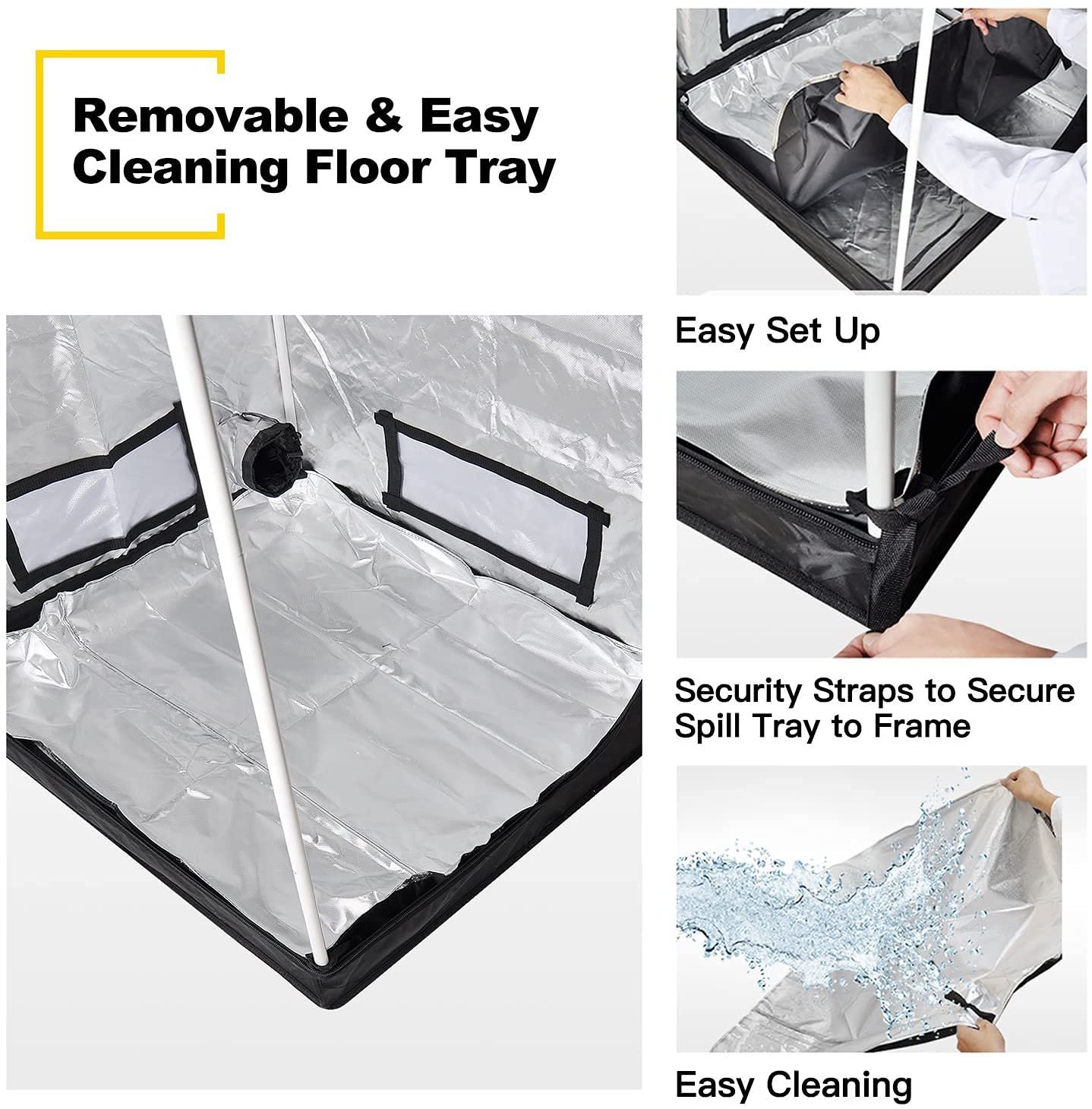 Foto 5 | Carpa De Cultivo Ipower De 80 X 80 X 78 Cm Con Un 98% De Mylar Reflectante, Color Negro - Venta Internacional.