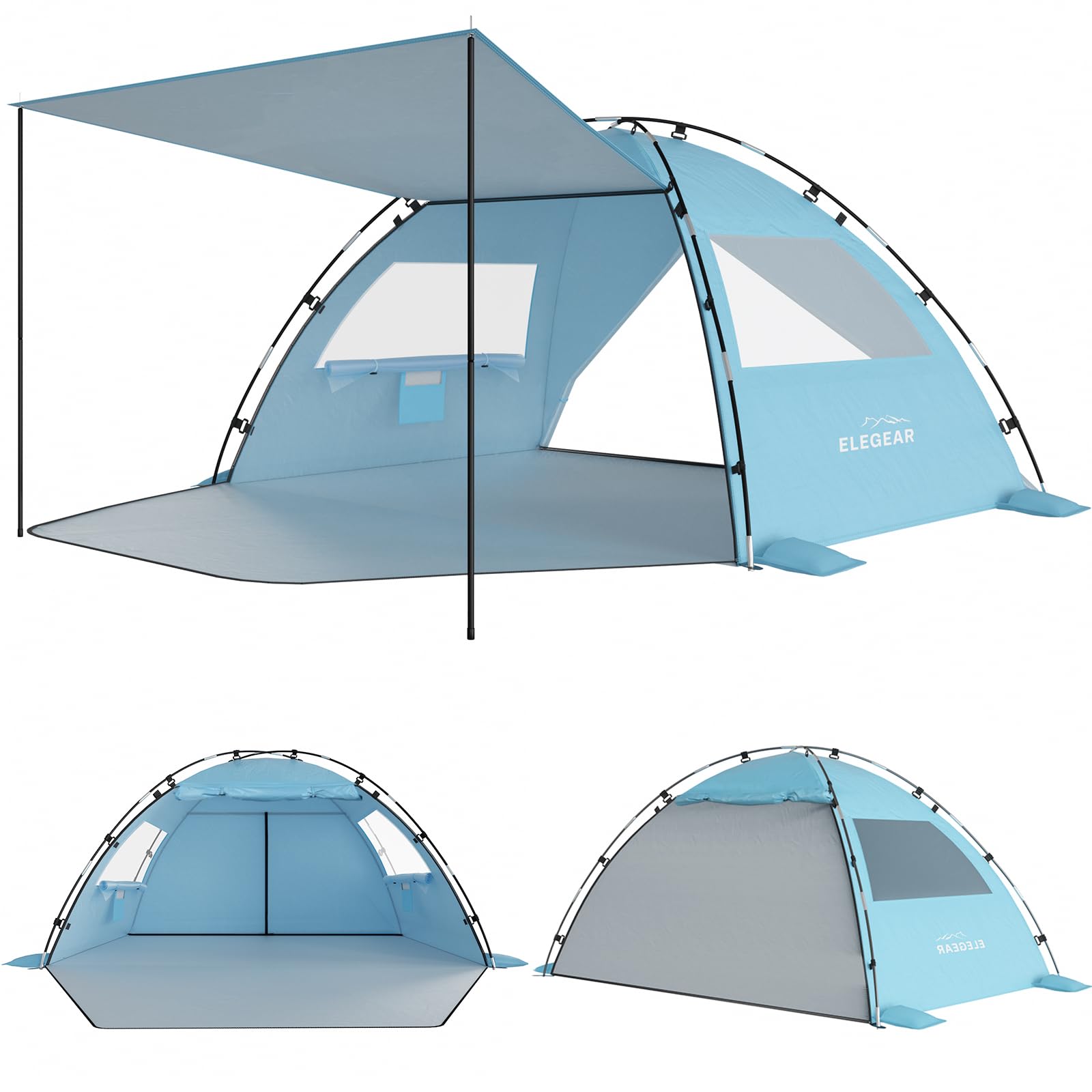 Foto 2 pulgar | Carpa De Playa Elegear, Refugio Solar Con Toldo Para 4-5 Personas Upf 50+ - Venta Internacional.