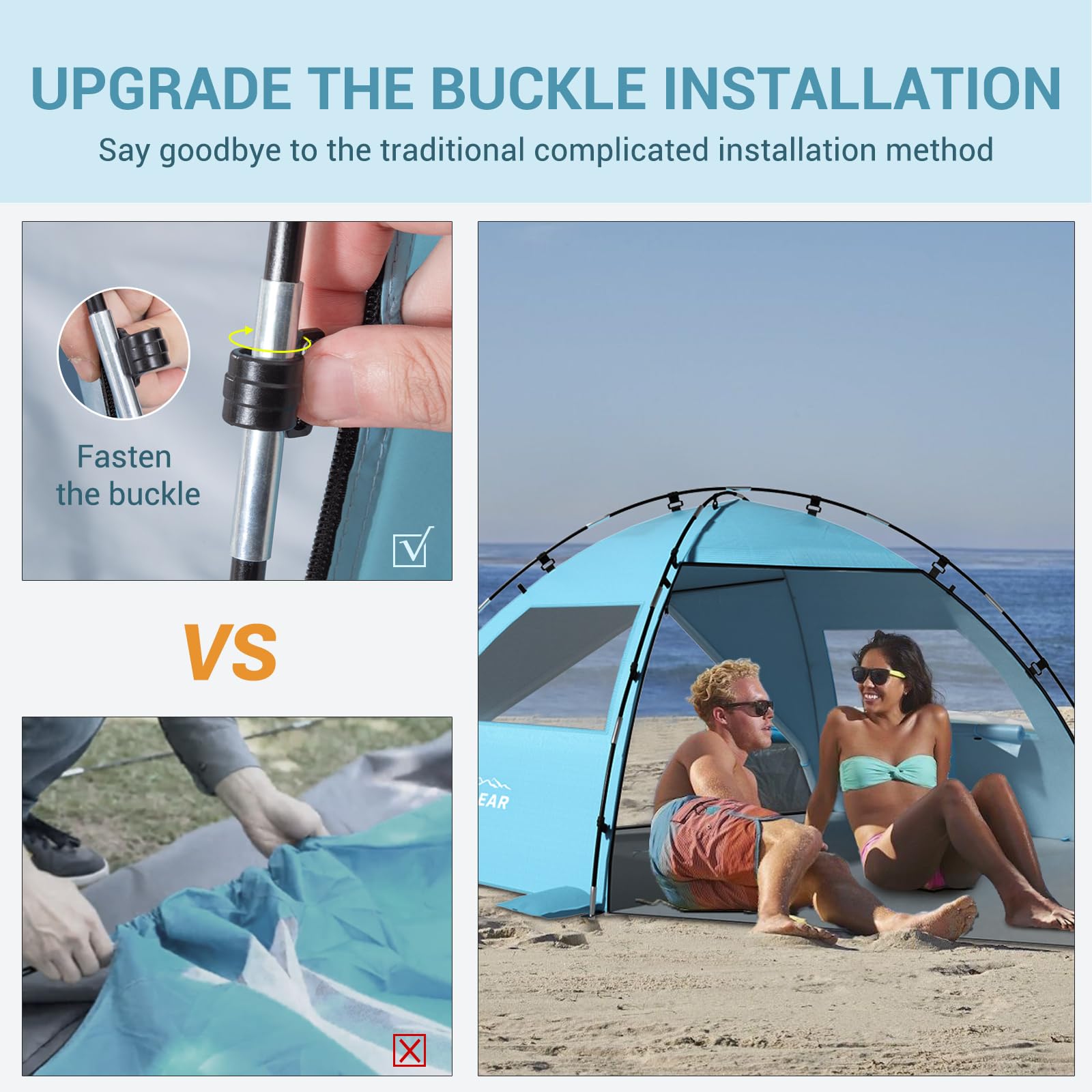 Foto 6 pulgar | Carpa De Playa Elegear, Refugio Solar Con Toldo Para 4-5 Personas Upf 50+ - Venta Internacional.