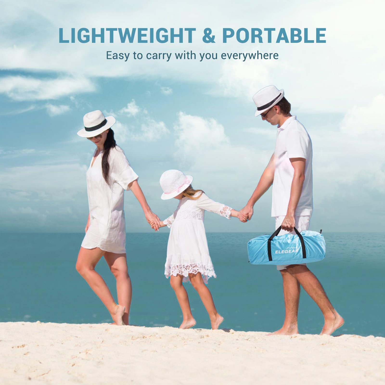 Foto 8 pulgar | Carpa De Playa Elegear, Refugio Solar Con Toldo Para 4-5 Personas Upf 50+ - Venta Internacional.
