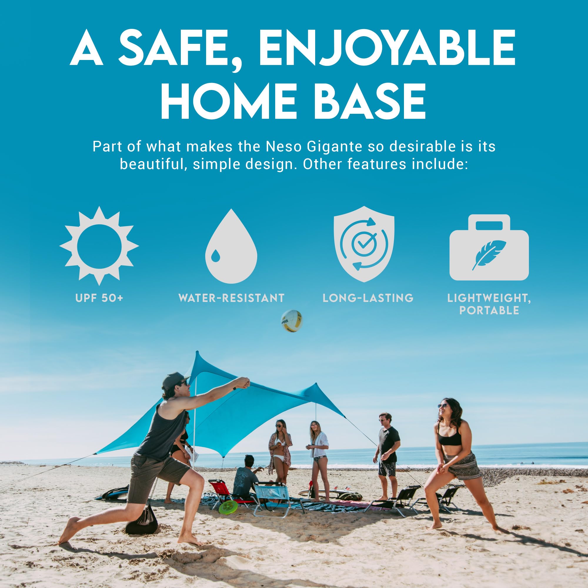 Foto 4 pulgar | Carpa De Playa Portátil Neso Gigante Upf 50+, Resistente Al Agua, Color Verde Azulado - Venta Internacional.