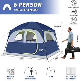 Foto 2 | Tienda De Campaña Unp Tents Para 6 Personas, Impermeable Y Resistente Al Viento - Venta Internacional.