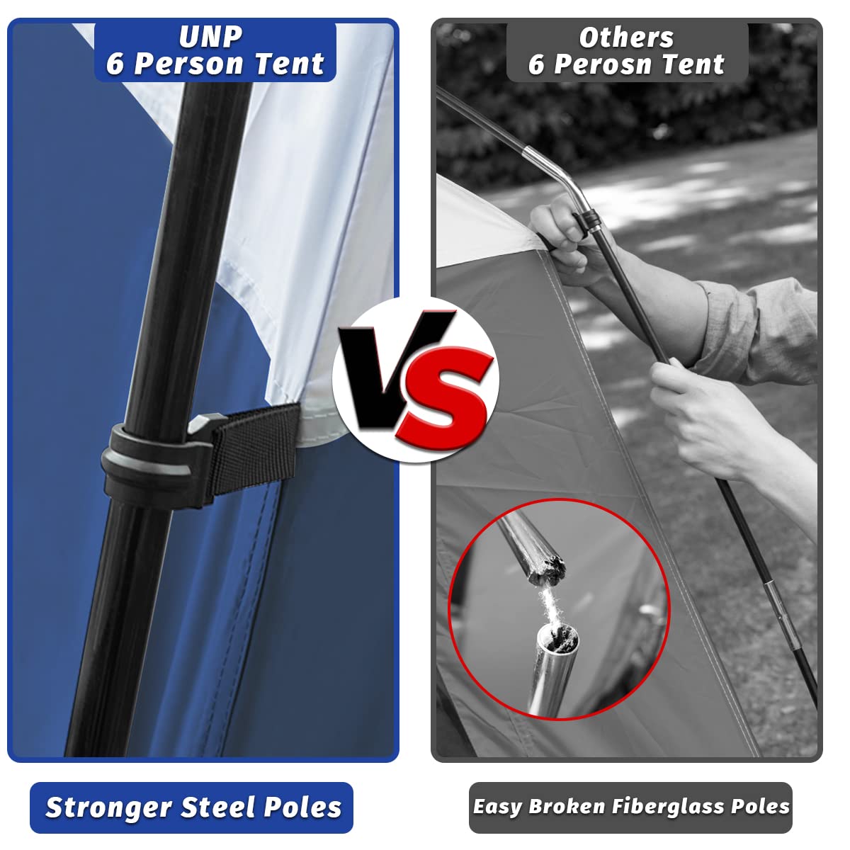 Foto 6 pulgar | Tienda De Campaña Unp Tents Para 6 Personas, Impermeable Y Resistente Al Viento - Venta Internacional.