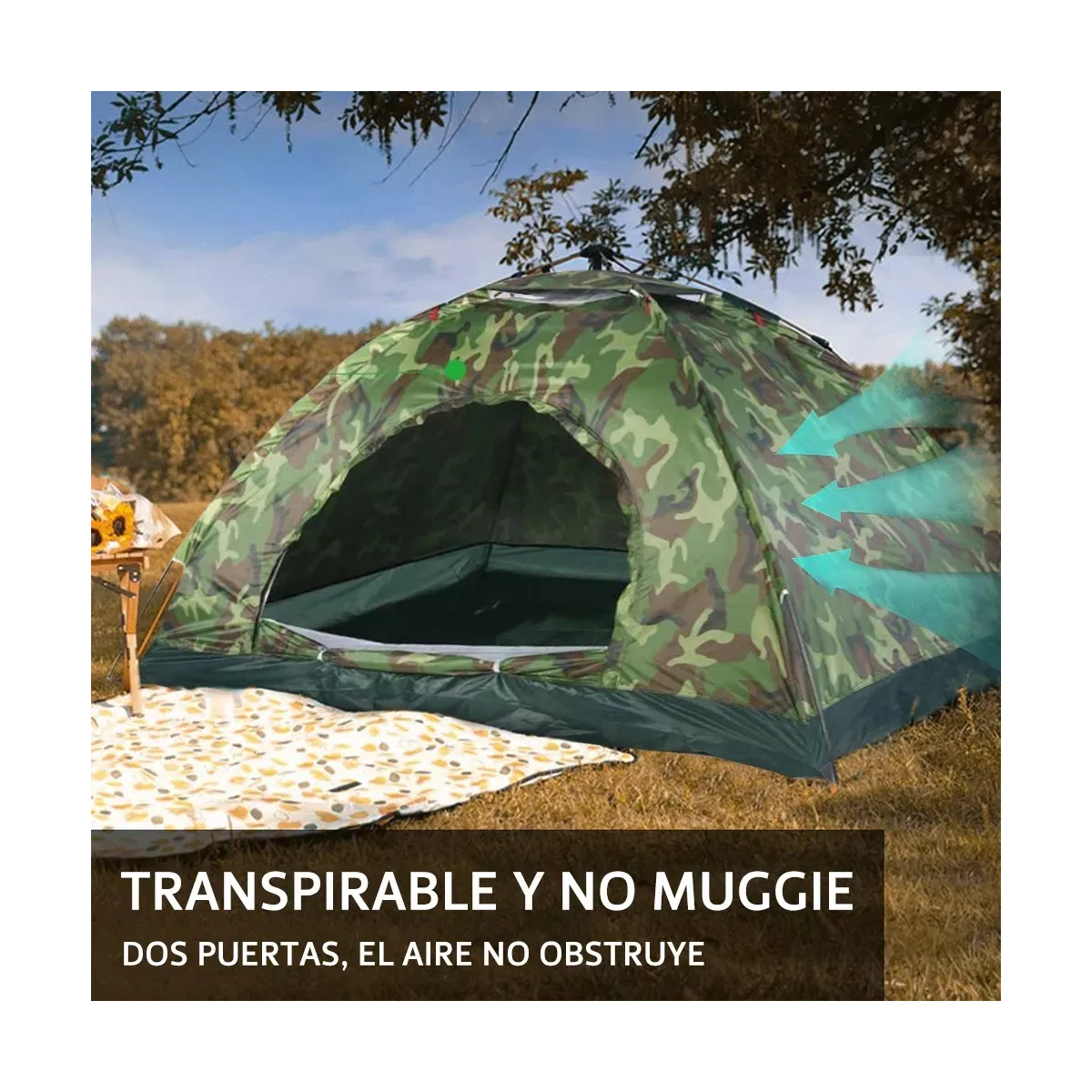 Foto 4 | Tiendas Casa Campaña 3 Personas Camuflaje Lab.g Verde