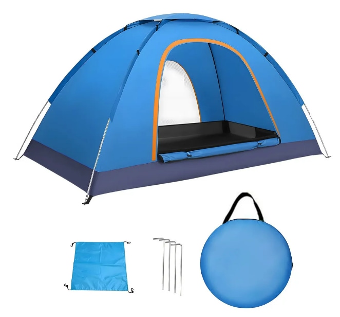 Casa De Campaña Xtellar Lawuto Para 3 Personas - Portátil Y Ligera En Tejido Poliéster - Color Azul Claro $919