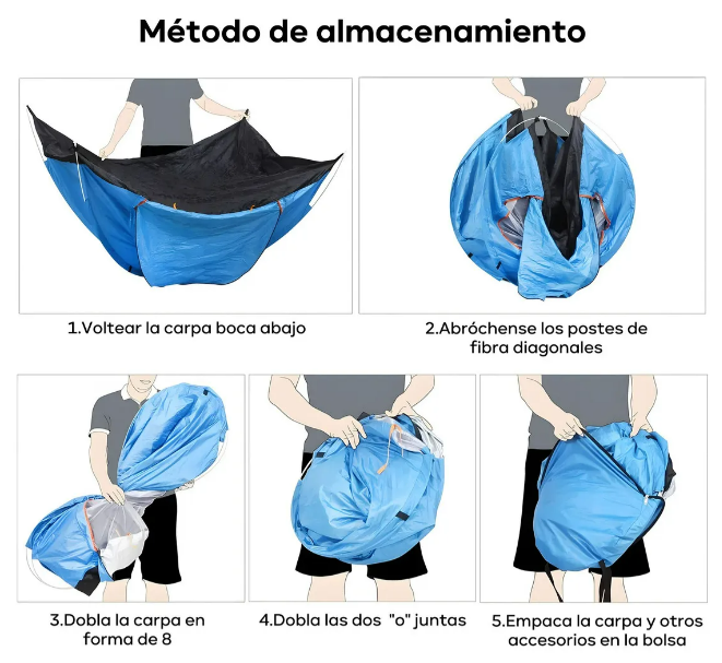 Foto 5 pulgar | Casa De Campaña Xtellar Lawuto Para 3 Personas - Portátil Y Ligera En Tejido Poliéster - Color Azul Claro