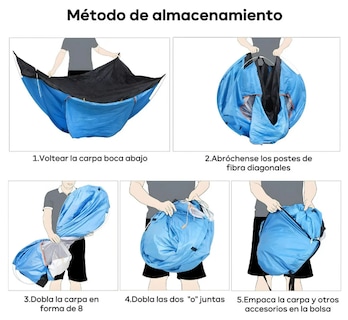 Foto 4 | Casa De Campaña Xtellar Lawuto Para 3 Personas - Portátil Y Ligera En Tejido Poliéster - Color Azul Claro