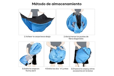 Foto 5 | Título Nuevo Optimizado: ''xtellar - Casa De Campaña Lawuto De Lujo Para 3 Personas En Polyester Azul Suave''