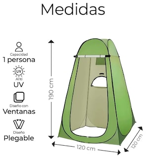 Foto 2 | Xtellar Experiencia De Ducha Al Aire Libre Portátil Y Bolsa Solar Para Acampada - Verde Lujoso