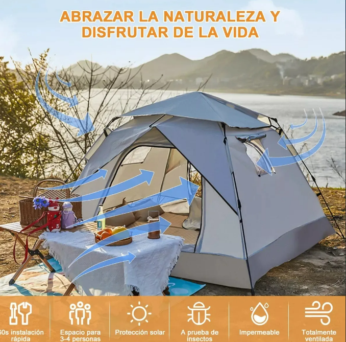 Foto 3 pulgar | Carpa Xtellar Premium Para 4 Personas De Montaje Automático Para Experiencias De Acampada Inolvidables