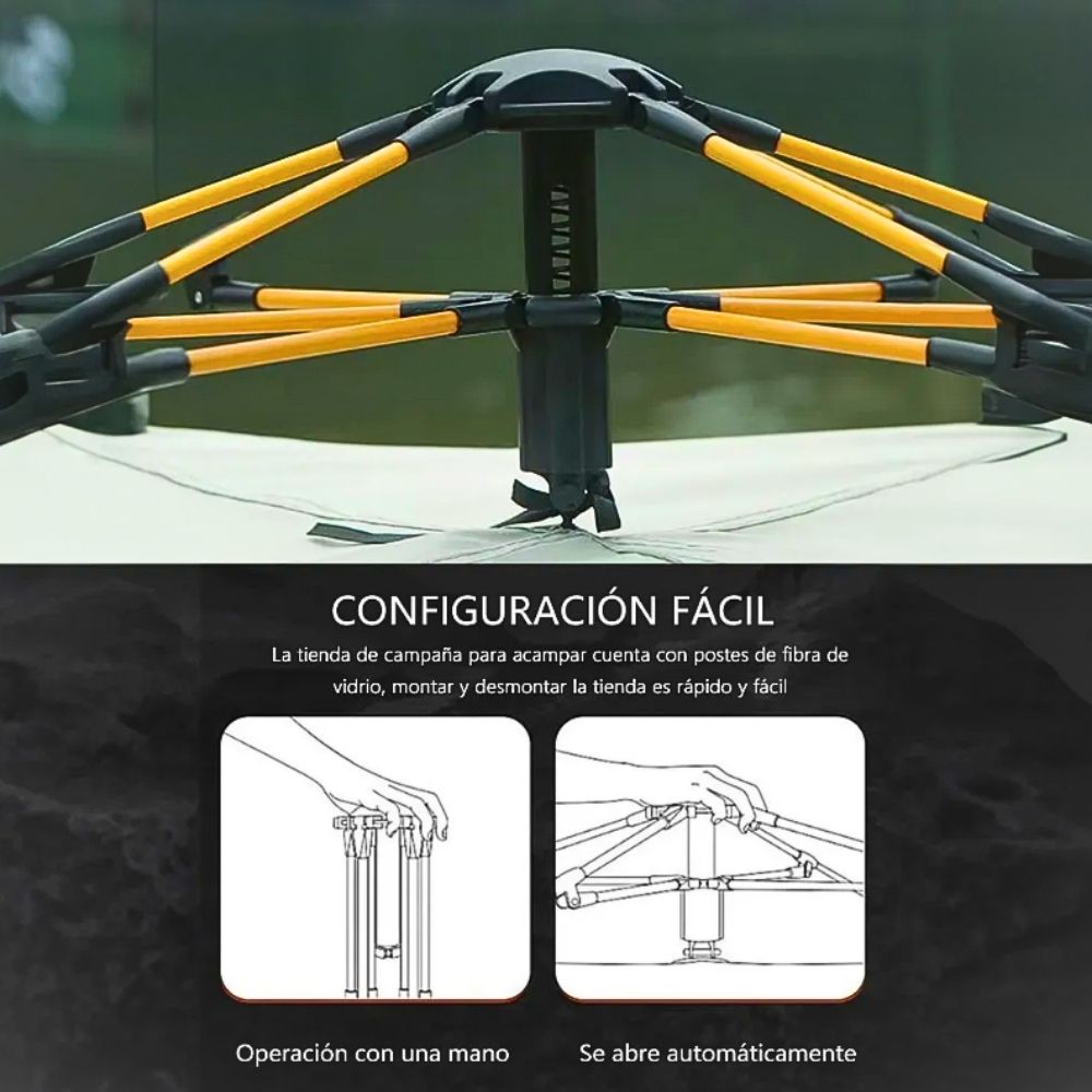 Foto 9 pulgar | Tienda De Campaña Grande Para Casa De Camping Automática Verde
