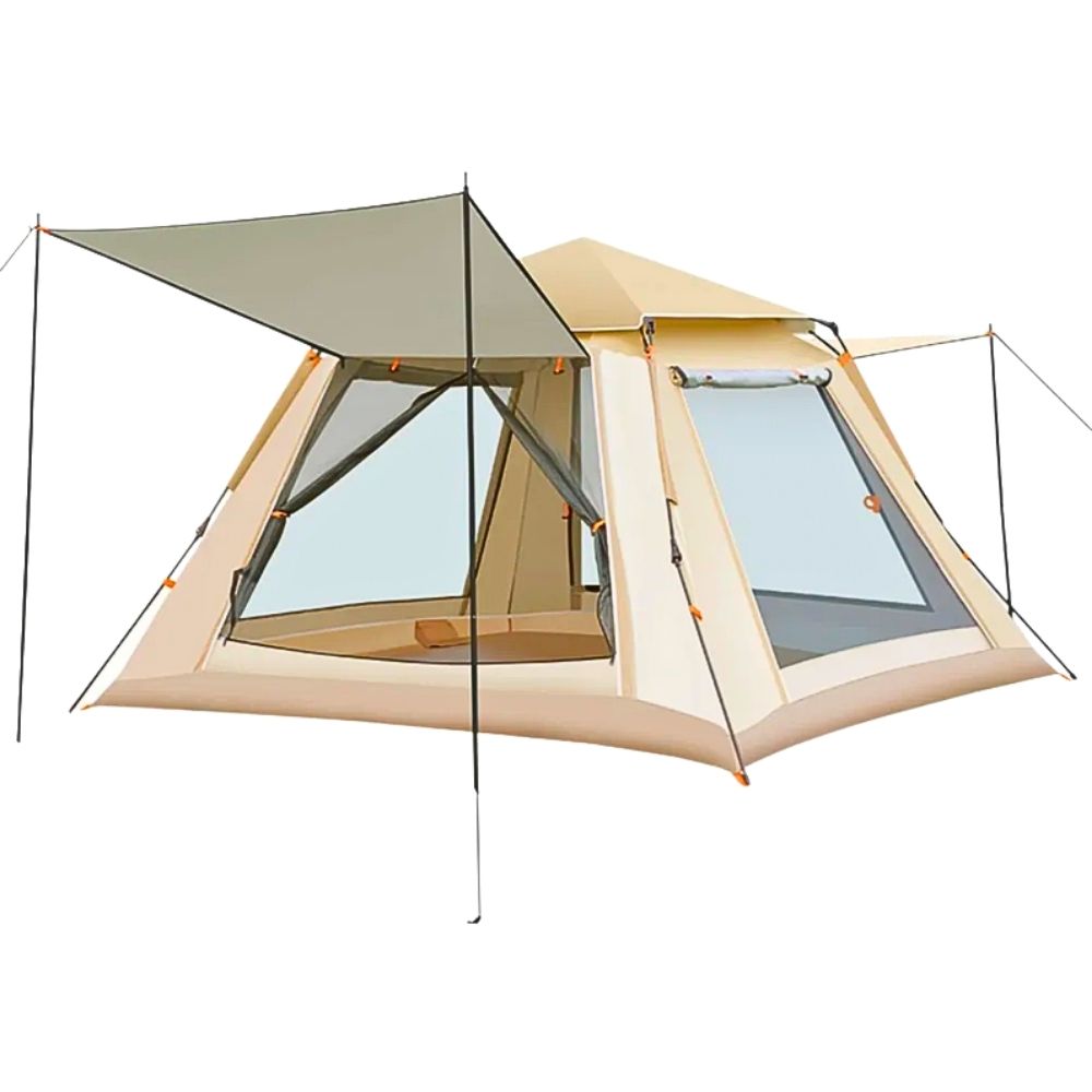 Tienda Grande Campaña 3-5 Personas Portátil Cámping Acampar Blanco