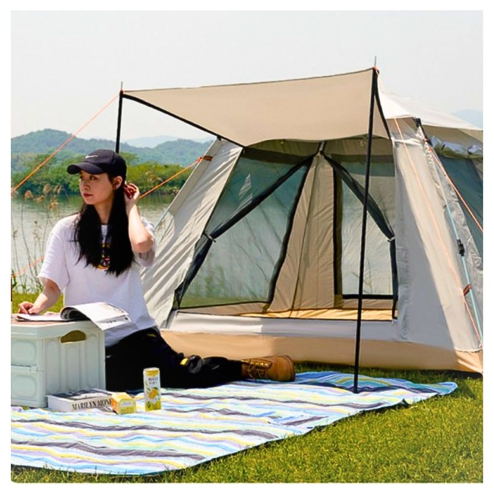 Foto 4 pulgar | Tienda Grande Campaña 3-5 Personas Portátil Cámping Acampar Blanco