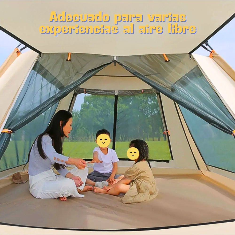 Foto 6 pulgar | Tienda Grande Campaña 3-5 Personas Portátil Cámping Acampar Blanco