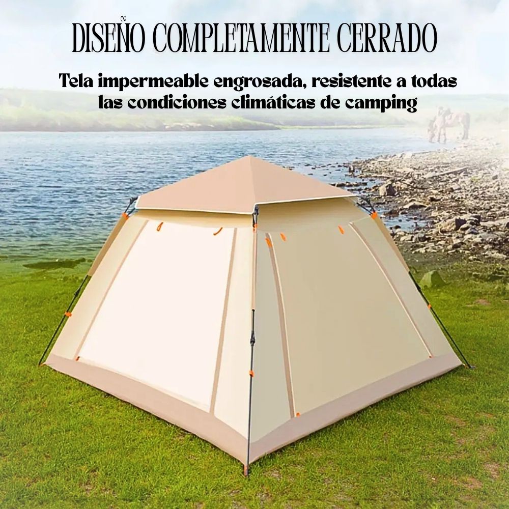 Foto 7 pulgar | Tienda Grande Campaña 3-5 Personas Portátil Cámping Acampar Blanco
