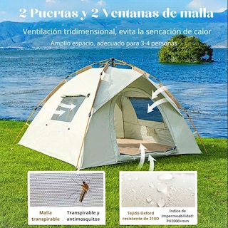 Foto 2 | Tienda Casa Campaña Fácil Instalar Impermeable Blanco