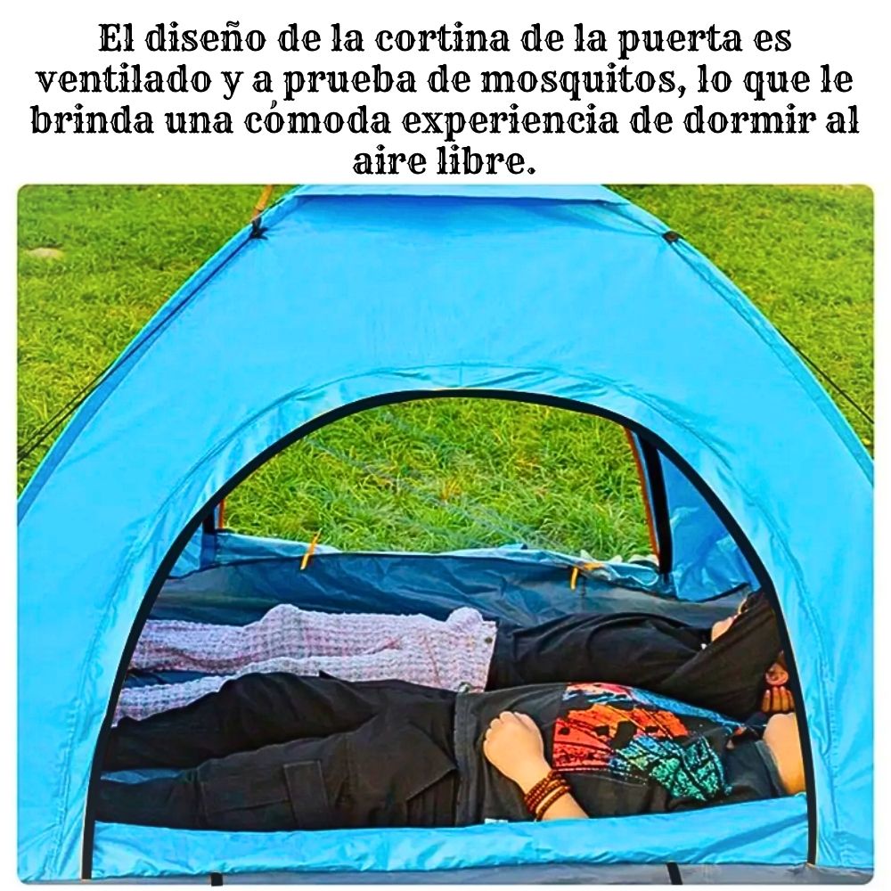 Foto 3 pulgar | Casa De Campaña 1-2 Personas Impermeable Portátil 2 Entradas Azul