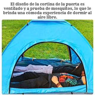 Foto 2 | Casa De Campaña 1-2 Personas Impermeable Portátil 2 Entradas Azul