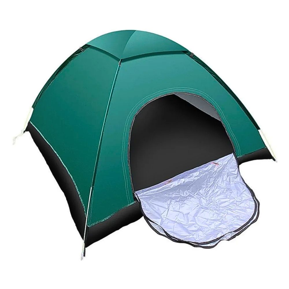 Casa De Campaña 1-2 Personas Impermeable Portátil 2 Entradas Verde