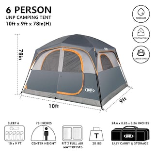 Foto 2 | Tienda De Campaña Unp Para 6 Personas Impermeable Resistente Al Viento Fácil De Instalar Doble L - Venta Intern