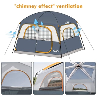 Foto 3 | Tienda De Campaña Unp Para 6 Personas Impermeable Resistente Al Viento Fácil De Instalar Doble L - Venta Intern