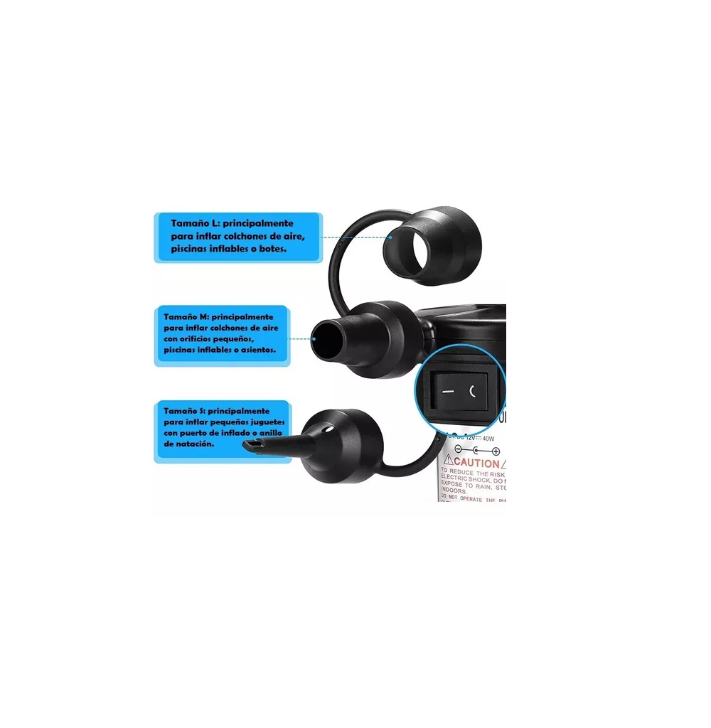 Foto 3 pulgar | Inflador Portátil 3 en 1 Eo Safe Imports Esi-18574 Negro