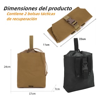 Foto 5 | 2pc Bolsa Táctica Militar De Camping Belug Negro Y Caqui