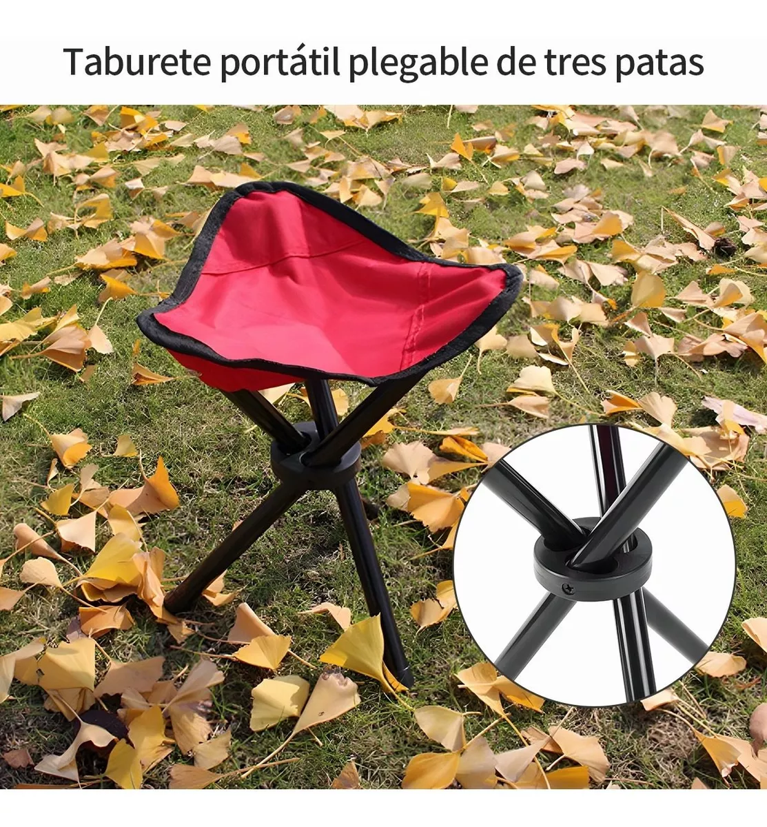 Foto 5 | Banco BELUG Portátil Plegable Rojo para Camping