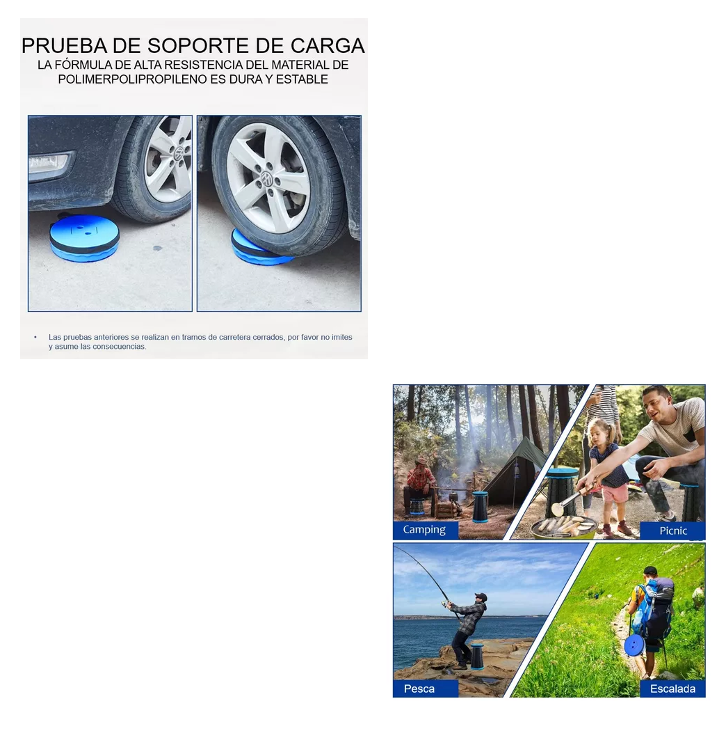 Foto 5 pulgar | Banco Retráctil Plegable Antideslizante, Belug Azul