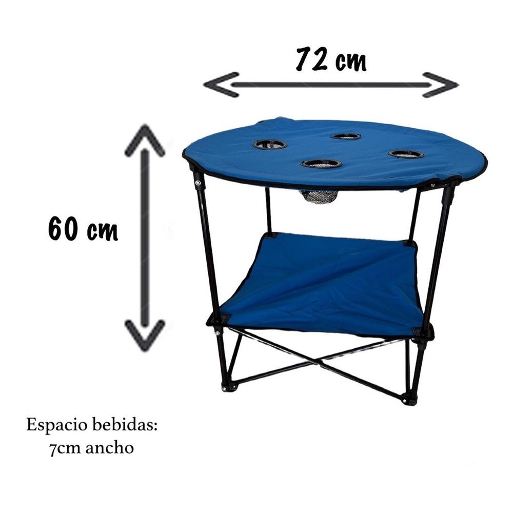 Foto 4 pulgar | 4 Sillas Plegables con 1 Mesa CJR Azules