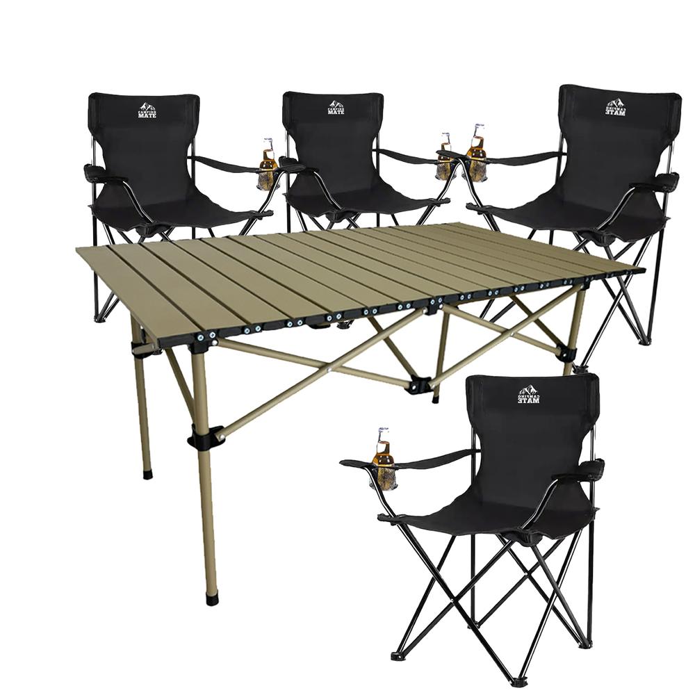 Foto 1 | 4 Sillas Plegables De Camping Y Playa De Exterior Mesa 120cm