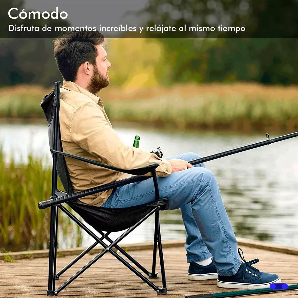 Foto 7 | 4 Sillas Plegables De Camping Y Playa De Exterior Mesa 120cm