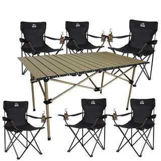 Foto 1 | 6 Sillas Plegables De Camping Y Playa Para Exterior Con Mesa