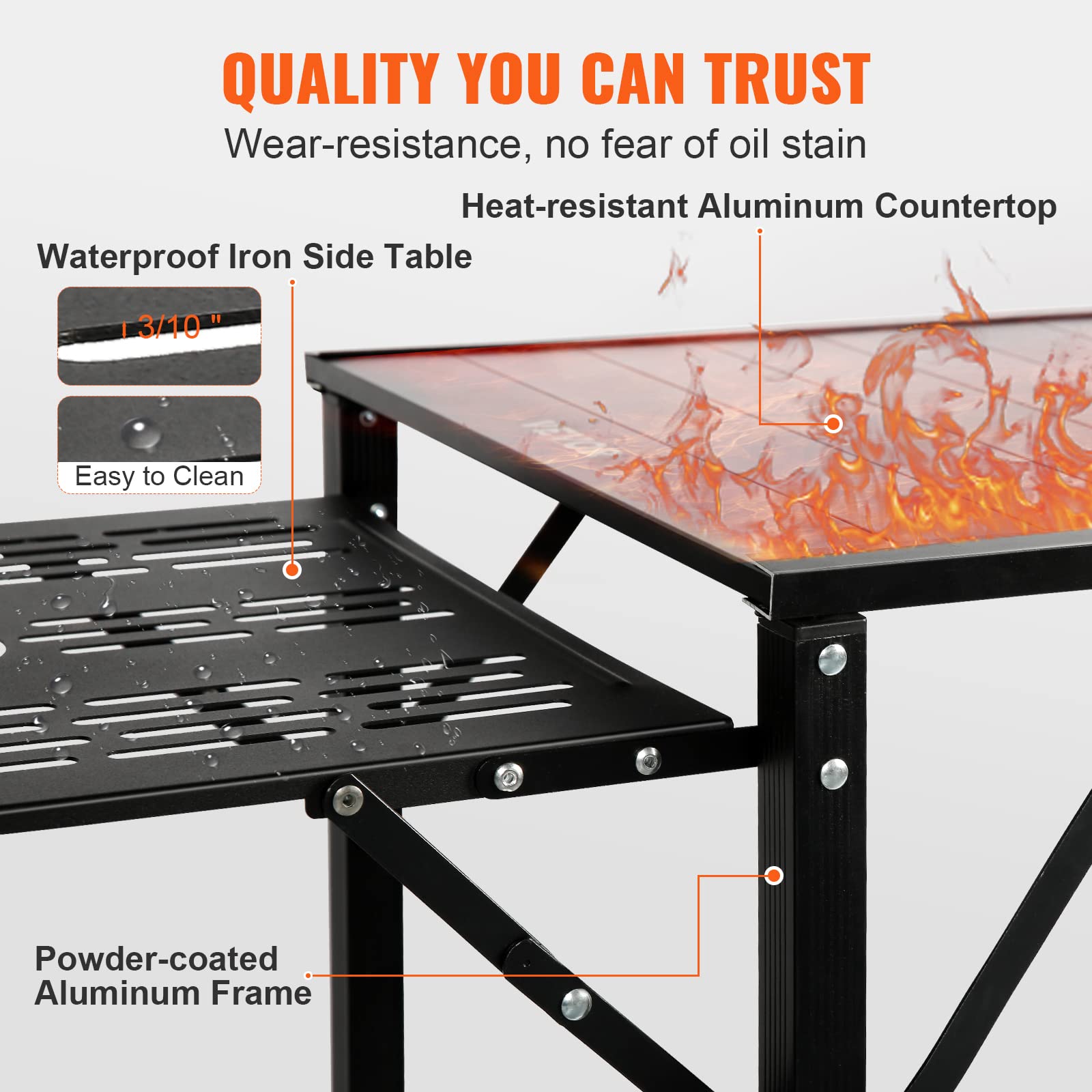 Foto 3 | Mesa De Cocina De Camping Vevor Plegable De Aluminio Con Fregadero Y Bolsa - Venta Internacional.