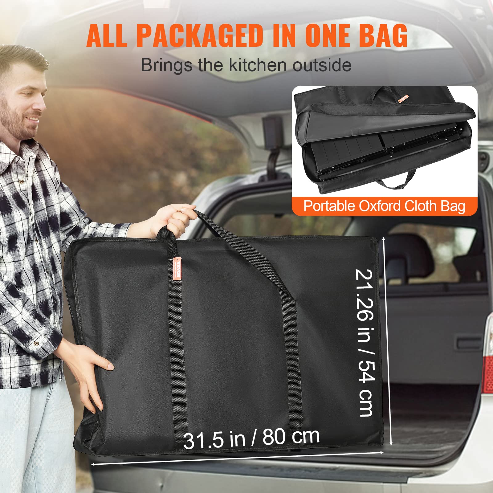 Foto 6 pulgar | Mesa De Cocina De Camping Vevor Plegable De Aluminio Con Fregadero Y Bolsa - Venta Internacional.