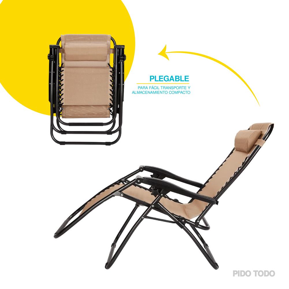 Foto 8 pulgar | Set De 2 Sillas Tipo Camastro Plegable Tecnologia Gravedad Cero Reclinable