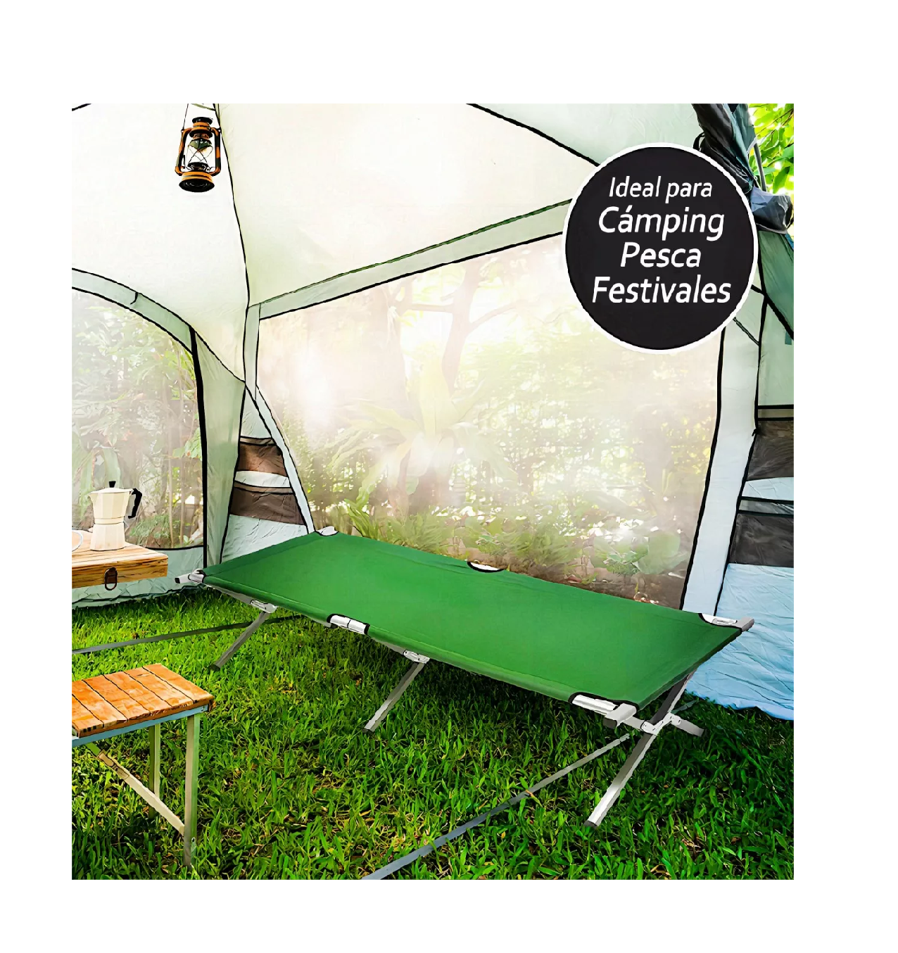 Foto 4 | Camastro Plegable Portatil para Camping color Verde