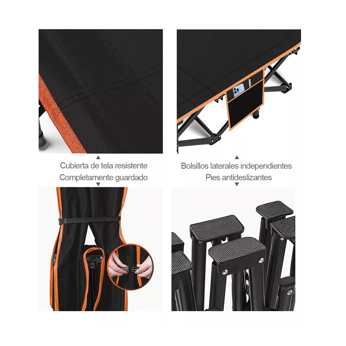 Foto 3 pulgar | Camastro Plegable Tumbona Eo Safe Imports Esi-15035 Negro