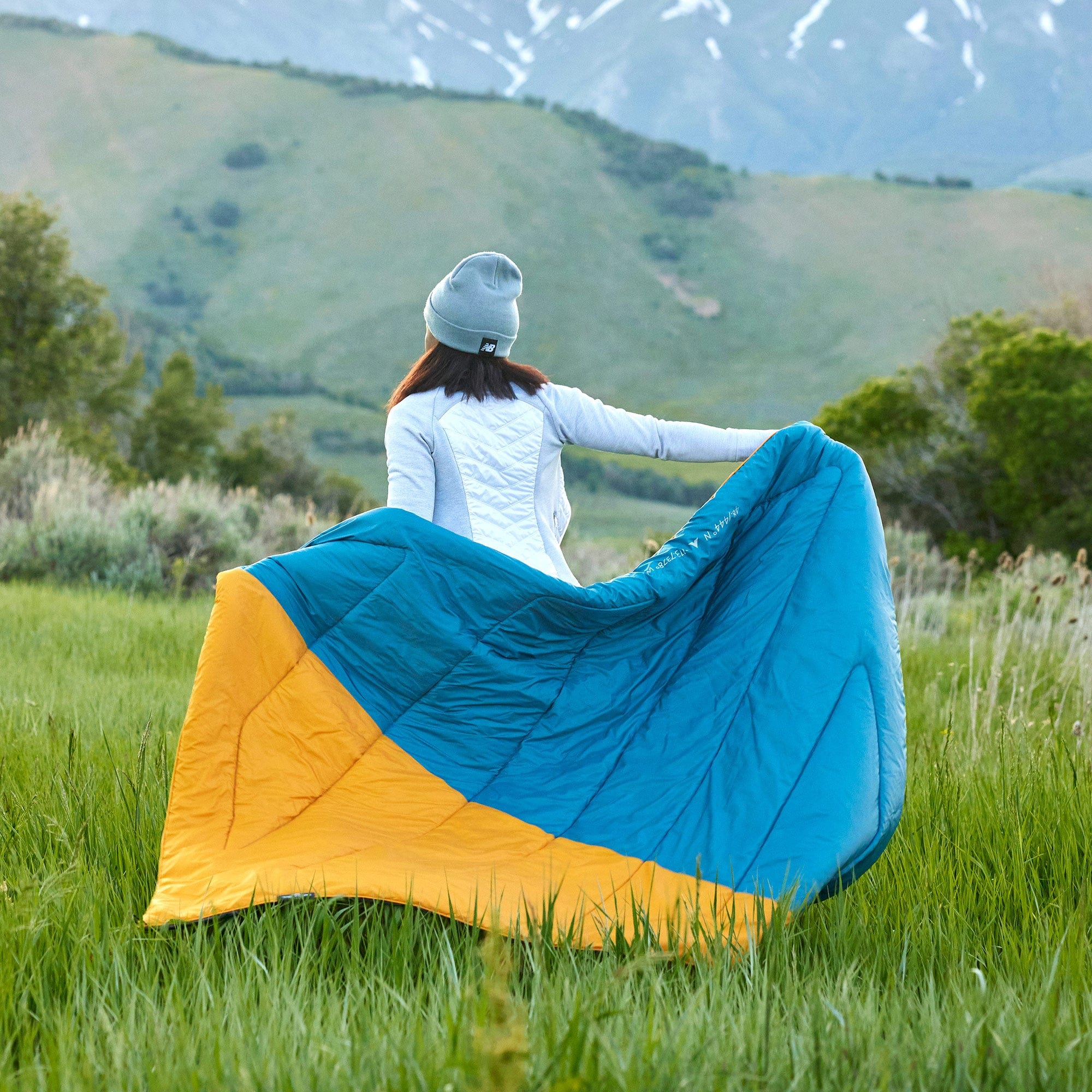 Foto 4 | Colcha Para Exteriores Acadia Amarillo / Azul Teton