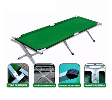 Foto 2 | Catre Plegable Acampar Catres Portátil Eo Safe Imports Esi-9136 Verde