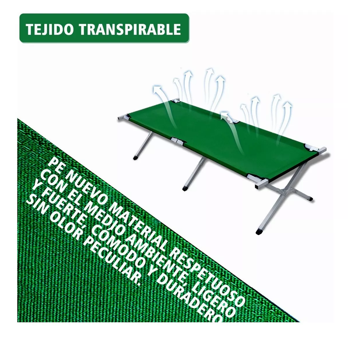 Foto 4 pulgar | Catre Plegable Acampar Catres Portátil Eo Safe Imports Esi-9136 Verde