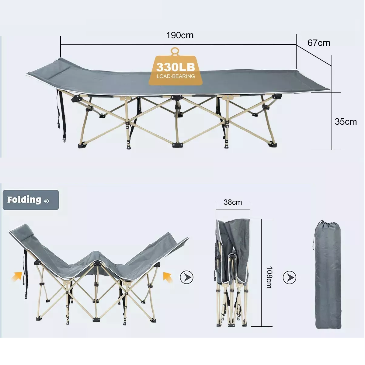 Foto 3 | Catre Plegable Eo Safe Imports Gris