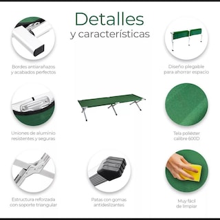 Foto 2 | Catre Plegable Cjr Negro Portátil