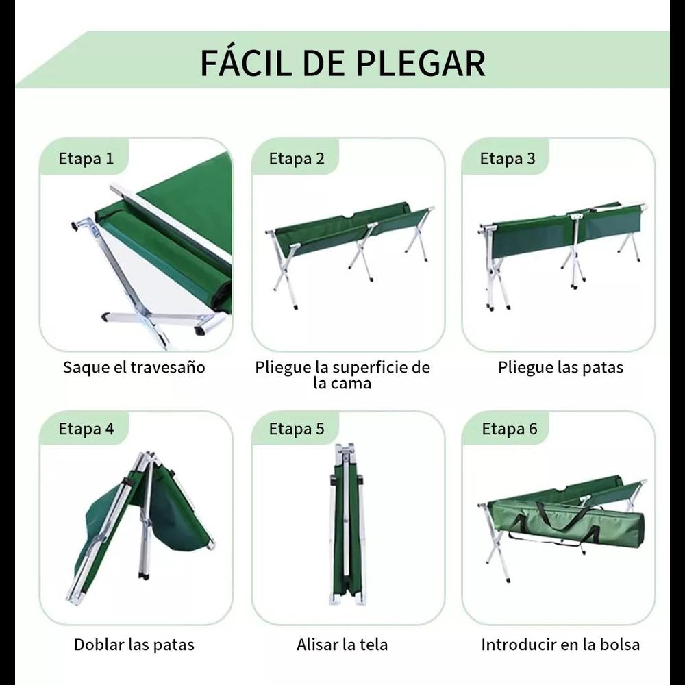 Foto 5 pulgar | Catre Plegable Cjr Negro Portátil