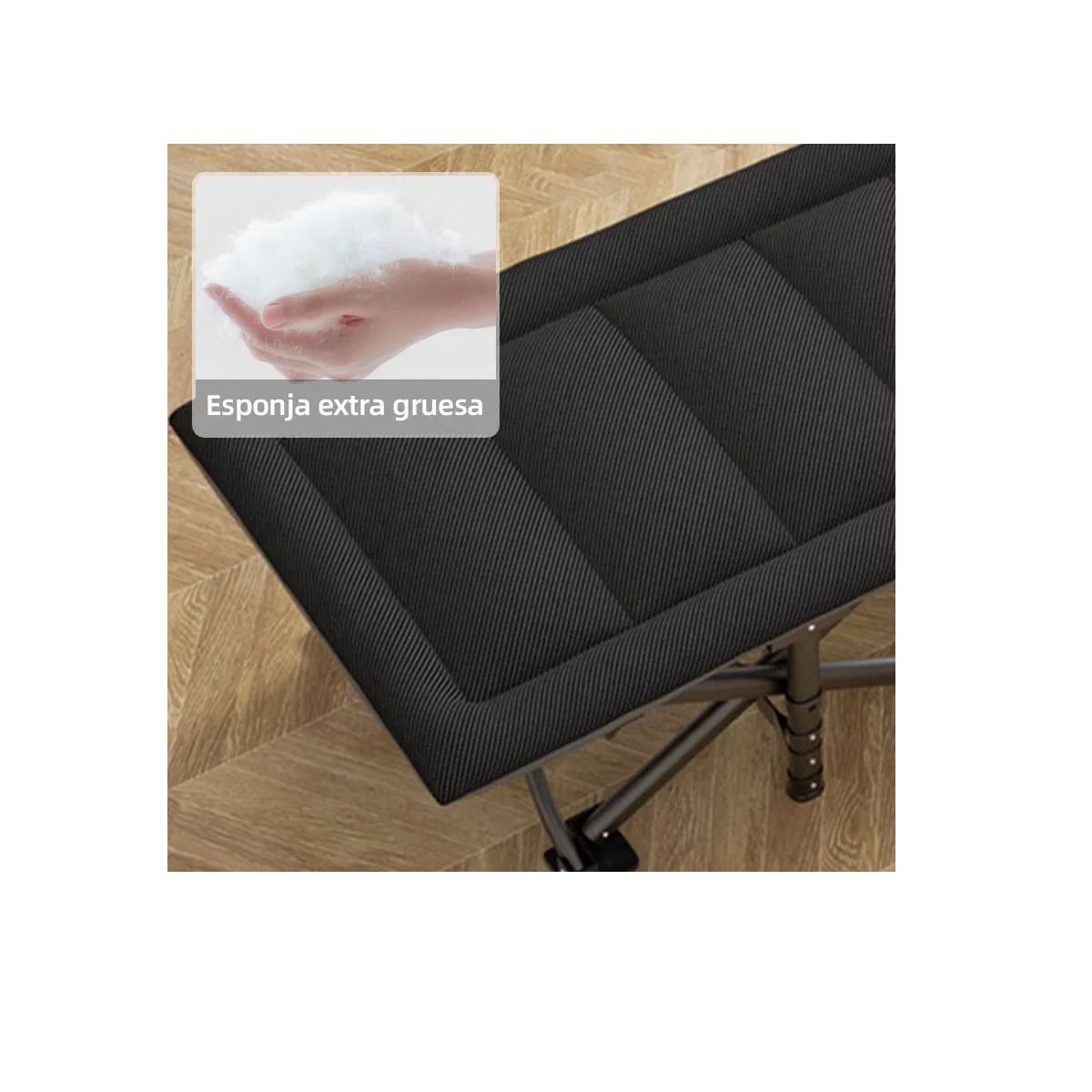 Foto 3 pulgar | Catre Plegable Acampar Campismo Portatil 68x190cm Eo Safe Imports Esi-13651  Negro